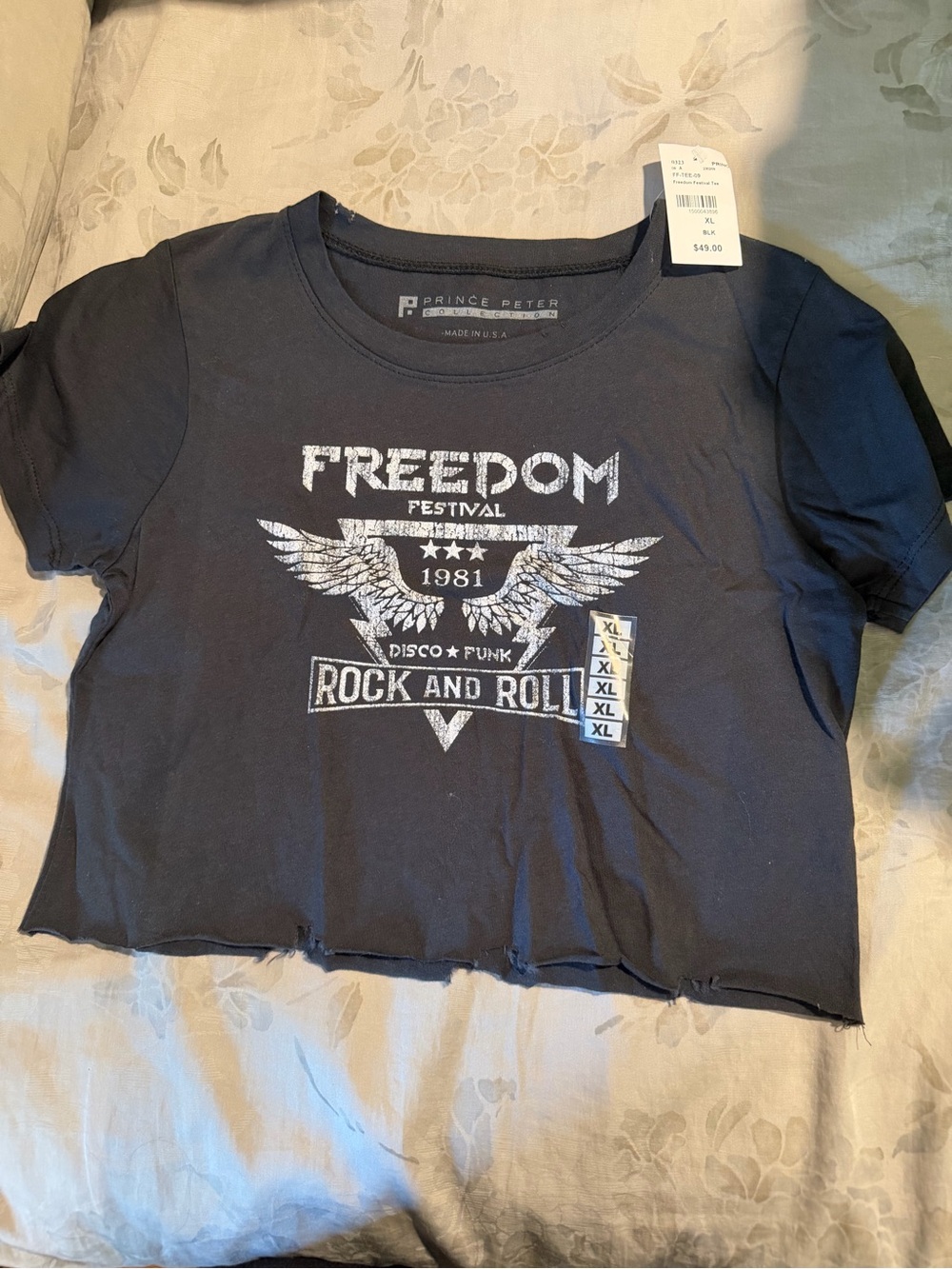 Prince Peter Collection Black 'Freedom Festival' Rock & Roll Graphic Tee